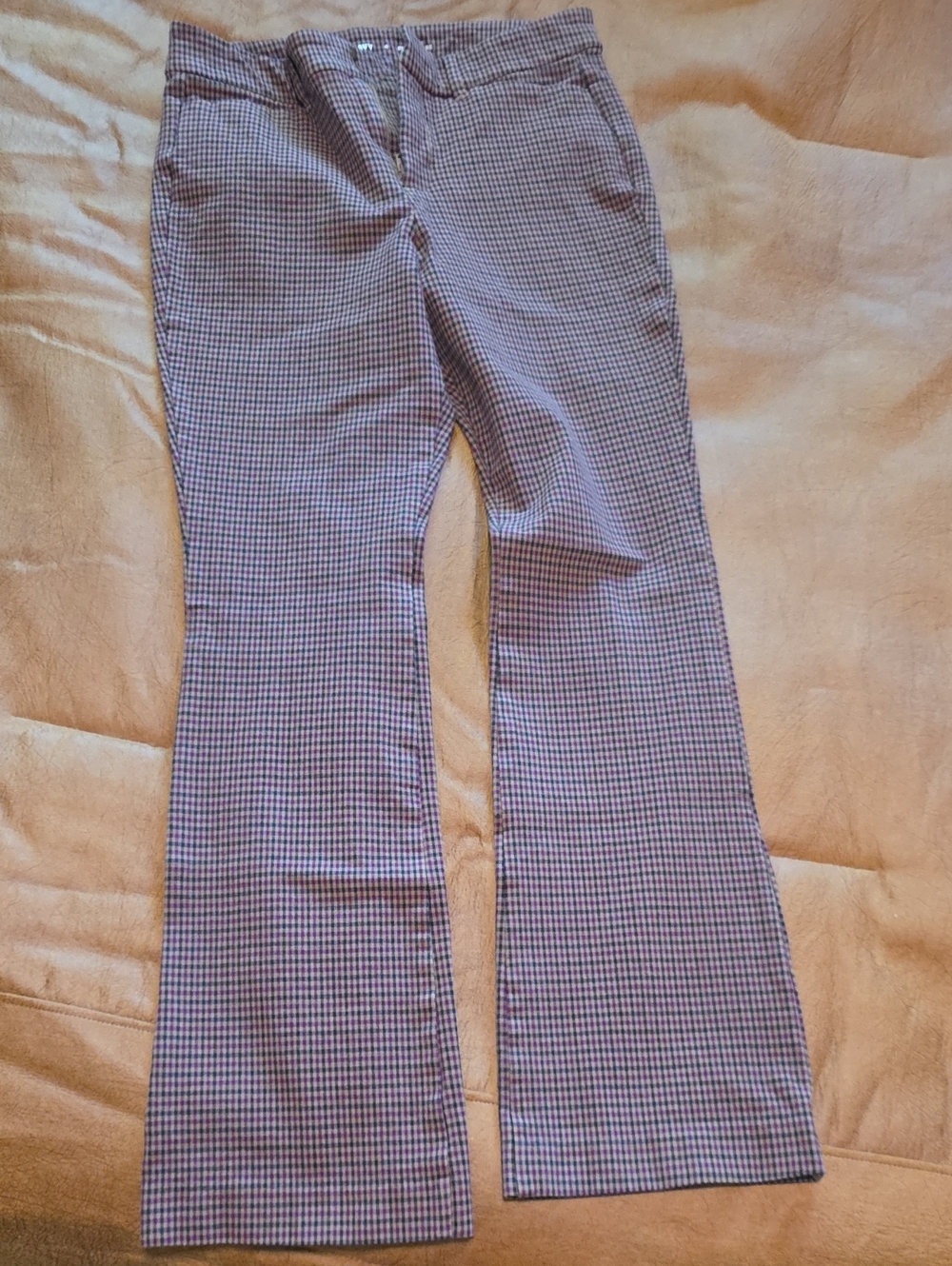 Old Navy Purple and Navy Houndstooth Pixie Flare Pants